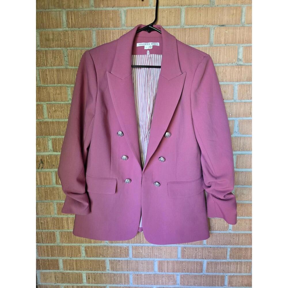 Veronica Beard Size 10 Women’s Beacon Dickey Jacket Rose Wine Pink Blazer